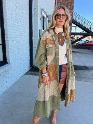 POL | Sippin' Cider Combo Shacket Dress