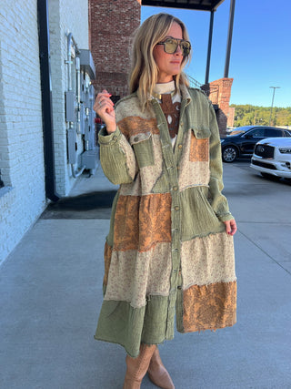 POL | Sippin' Cider Combo Shacket Dress