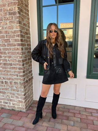 The Ella Suede Set Black