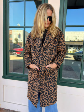 Sadie & Sage | Animal Instinct Leopard Coat Brown Black