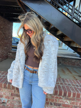 Sage The Label | Pretty Fab Faux Coat Ivory Grey