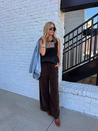 Sage The Label | Mystique Corduroy Wide Pants Brown