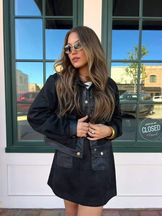 The Ella Suede Set Black
