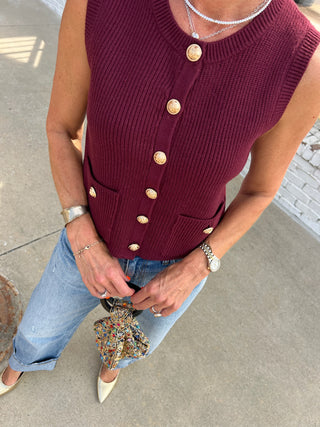 Steve Madden | Aliya Sweater Vest Wine