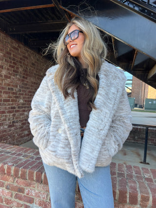 Sage The Label | Pretty Fab Faux Coat Ivory Grey