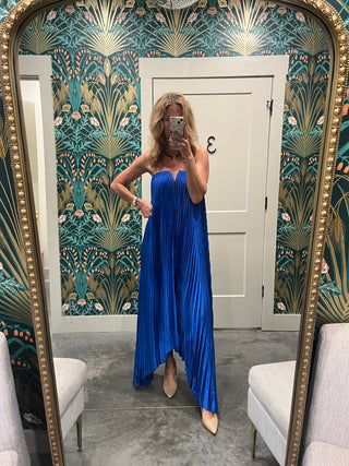 Dress Forum | Flowy Pleated Maxi Dress Royal