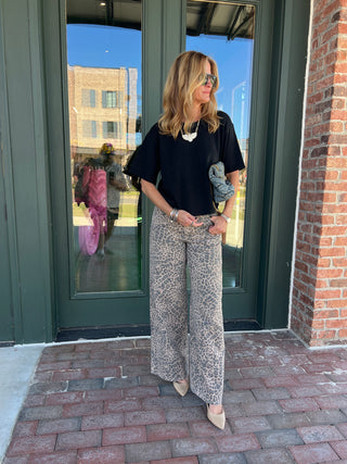 Z Supply | Marli Denim Leopard Pant Desert Tan