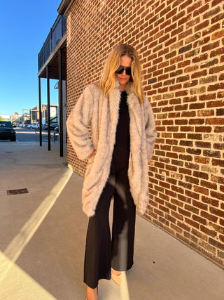 Sage The Label | Pixie Vegan Fur Coat Beige Brown