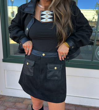 The Ella Suede Set Black