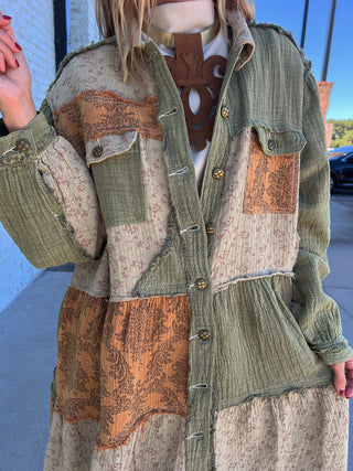 POL | Sippin' Cider Combo Shacket Dress
