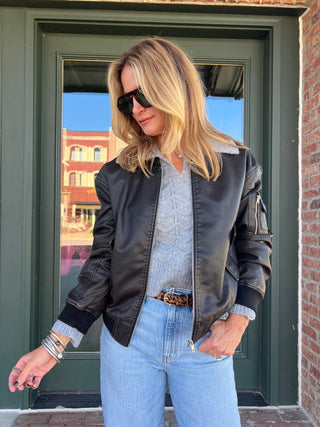 White Birch | Canyons Bomber Leather Jacket
