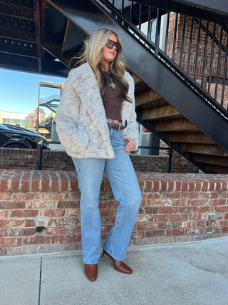 Sage The Label | Pretty Fab Faux Coat Ivory Grey