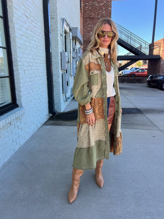 POL | Sippin' Cider Combo Shacket Dress