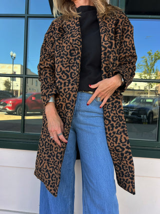 Sadie & Sage | Animal Instinct Leopard Coat Brown Black