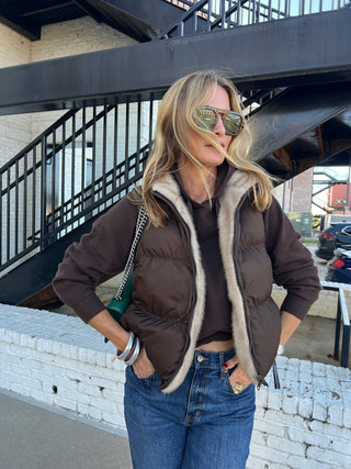 Steve Madden | Brady Reversible Vest Dark Espresso