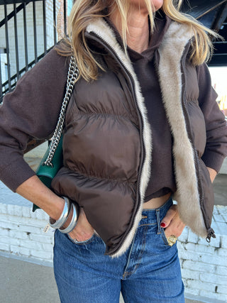 Steve Madden | Brady Reversible Vest Dark Espresso