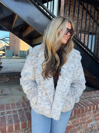 Sage The Label | Pretty Fab Faux Coat Ivory Grey