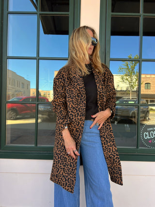 Sadie & Sage | Animal Instinct Leopard Coat Brown Black