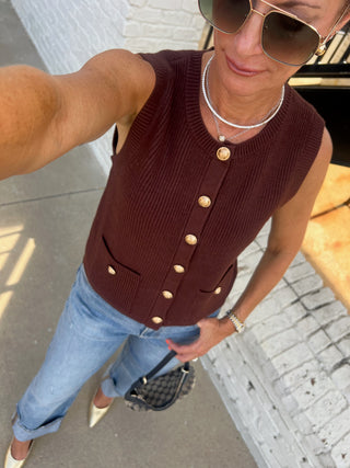 Steve Madden | Aliya Sweater Vest Chocolate
