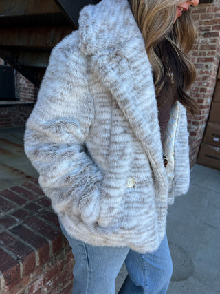 Sage The Label | Pretty Fab Faux Coat Ivory Grey
