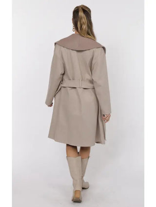 Sage The Label | Edith Contrast Collar Coat Light Taupe