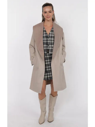 Sage The Label | Edith Contrast Collar Coat Light Taupe