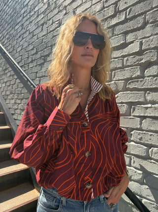 ENTRO Joslin Blouse Burgundy