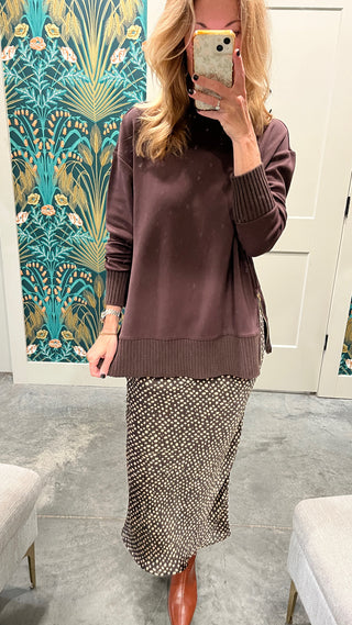 Z Supply | Sable Rib Sweatshirt Chocolate Cherry