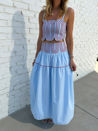 BABY PINK | Exclusive Lace Trimmed Top & Skirt Set