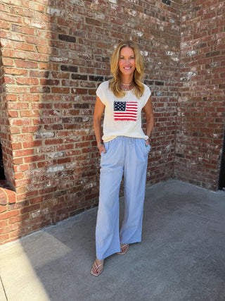 Wave On Pants Blue