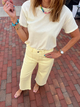 Daze Denim | Valley Girl Wide Leg Ankle in Sunny