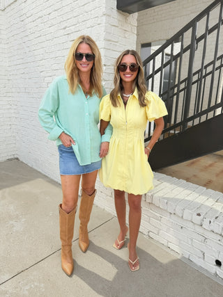 Melissa Bubble Mini Dress - Yellow