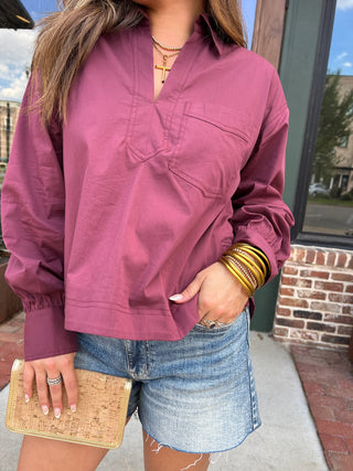 Entro | The Sasha Blouse Maroon