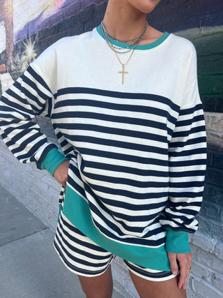 Z Supply | Layer Up Stripe Sweatshirt Eclipse