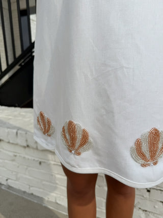 NEEDI - Seashell Beaded Strapless Dress