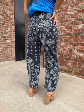 Paisley Barrel Jeans Navy