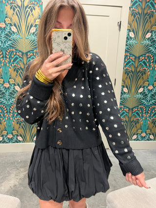 Olivaceous | Studded Sweater Black [pre-order]