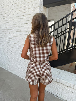 SADIE AND SAGE | Mustang Gingham Set Brown