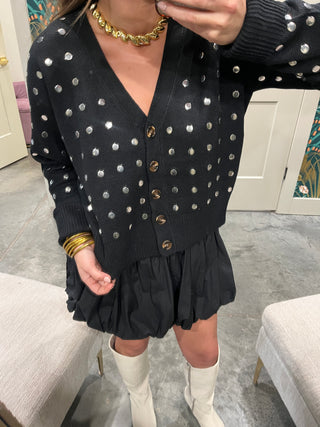 Olivaceous | Studded Sweater Black [pre-order]