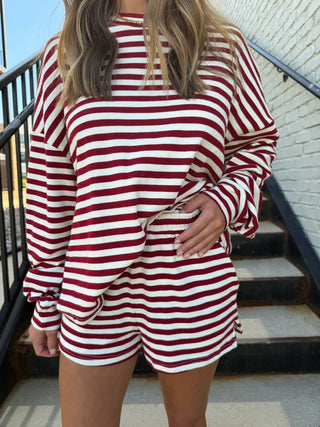 Rambo Stripe Set Burgundy