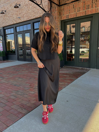 Z Supply | Izabel Luxe Satin Skirt Black