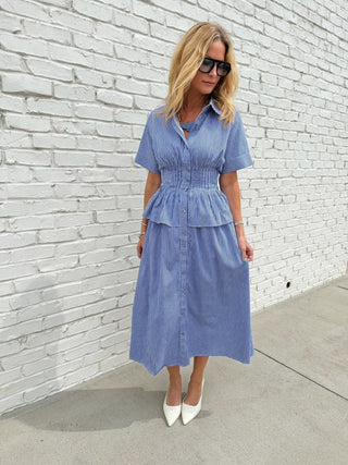 Entro | Gingham Blue and White Dress
