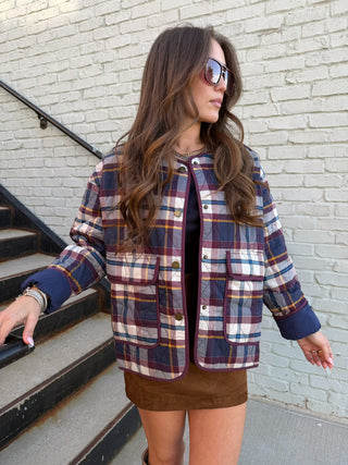 Penny Plaid Jacket Navy