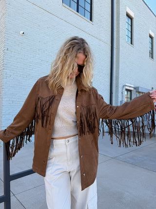 Farrah Fringe Suede Jacket