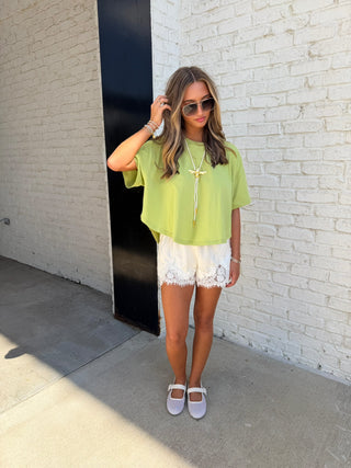 Stay Easy Flutter Top Lime
