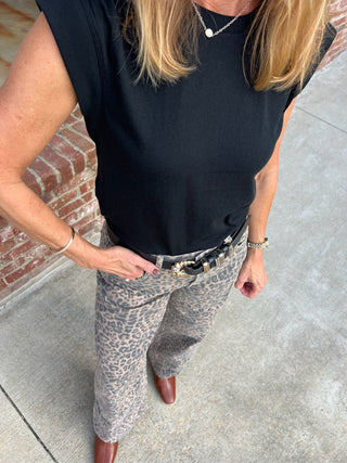 Z Supply | Marli Denim Leopard Pant Desert Tan