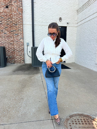 TCEC | Emory Ruffled Button Blouse White