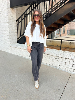 Maggie Boxy Tee White