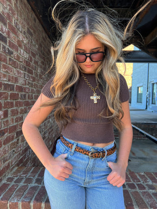 LE LIS | Brownie Tie Knit Top