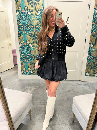 Olivaceous | Studded Sweater Black [pre-order]